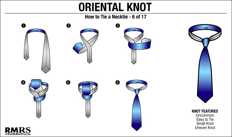 how to tie a tie: simple oriental knot