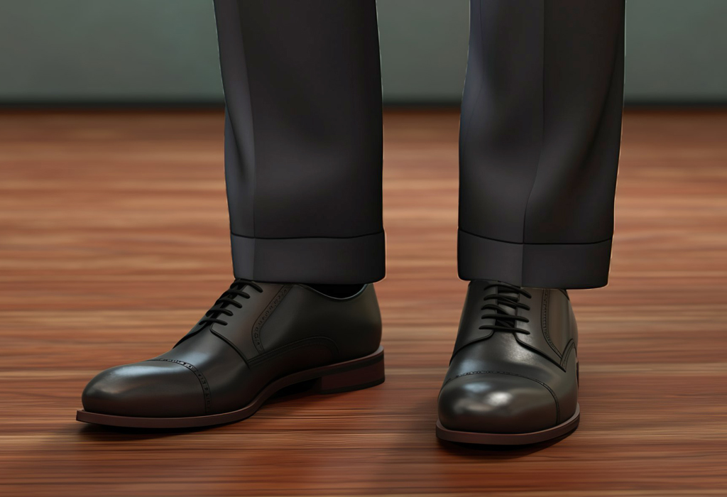 cuffed pants with dress shoes