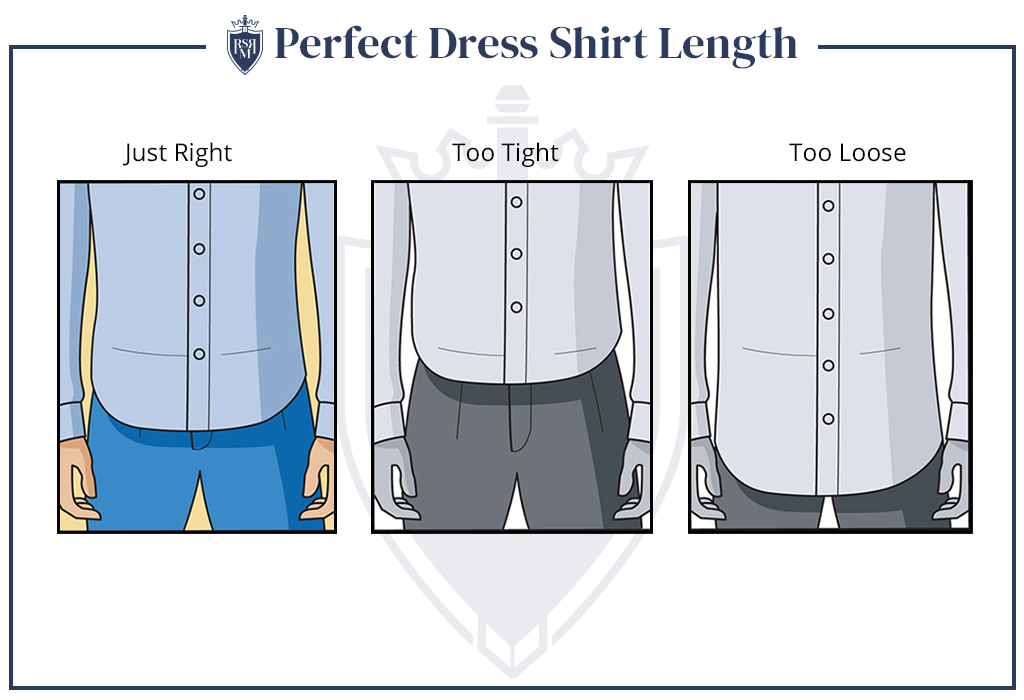 correct dress shirt length for tucking in