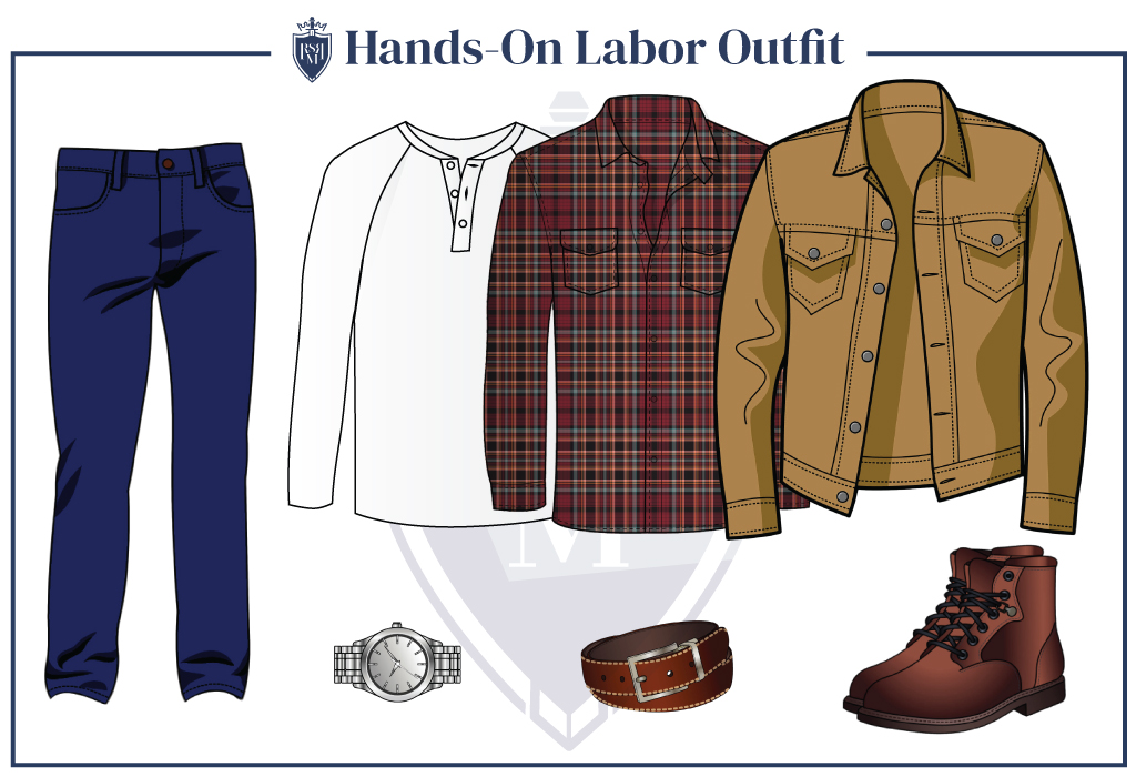 Hands-On-Labor outfit for a man in his 30s
