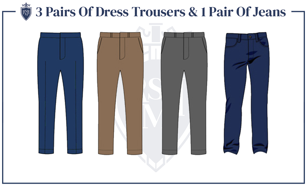 Infographic - 3 Pairs Of Dress Trousers & 1 Pair Of Jeans