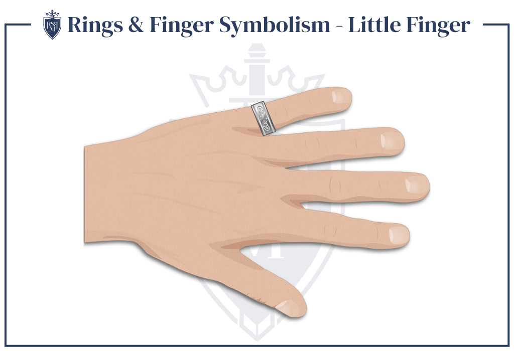 ring on a man's little finger