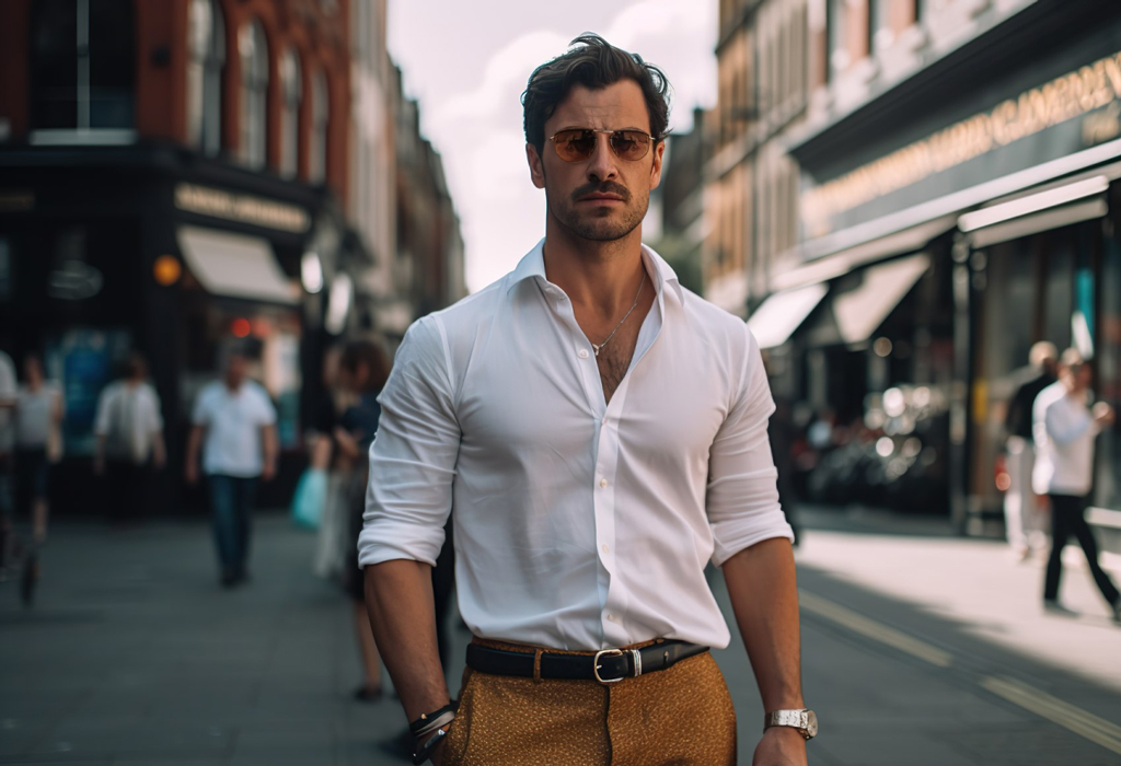 guy with shirt rolled sleeves