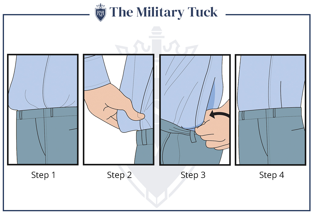 military tuck of dress shirt